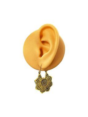 Gypsy Dangle Earrings Gold Tone Tribal Ethnic Dangle Earrings Women Mandala